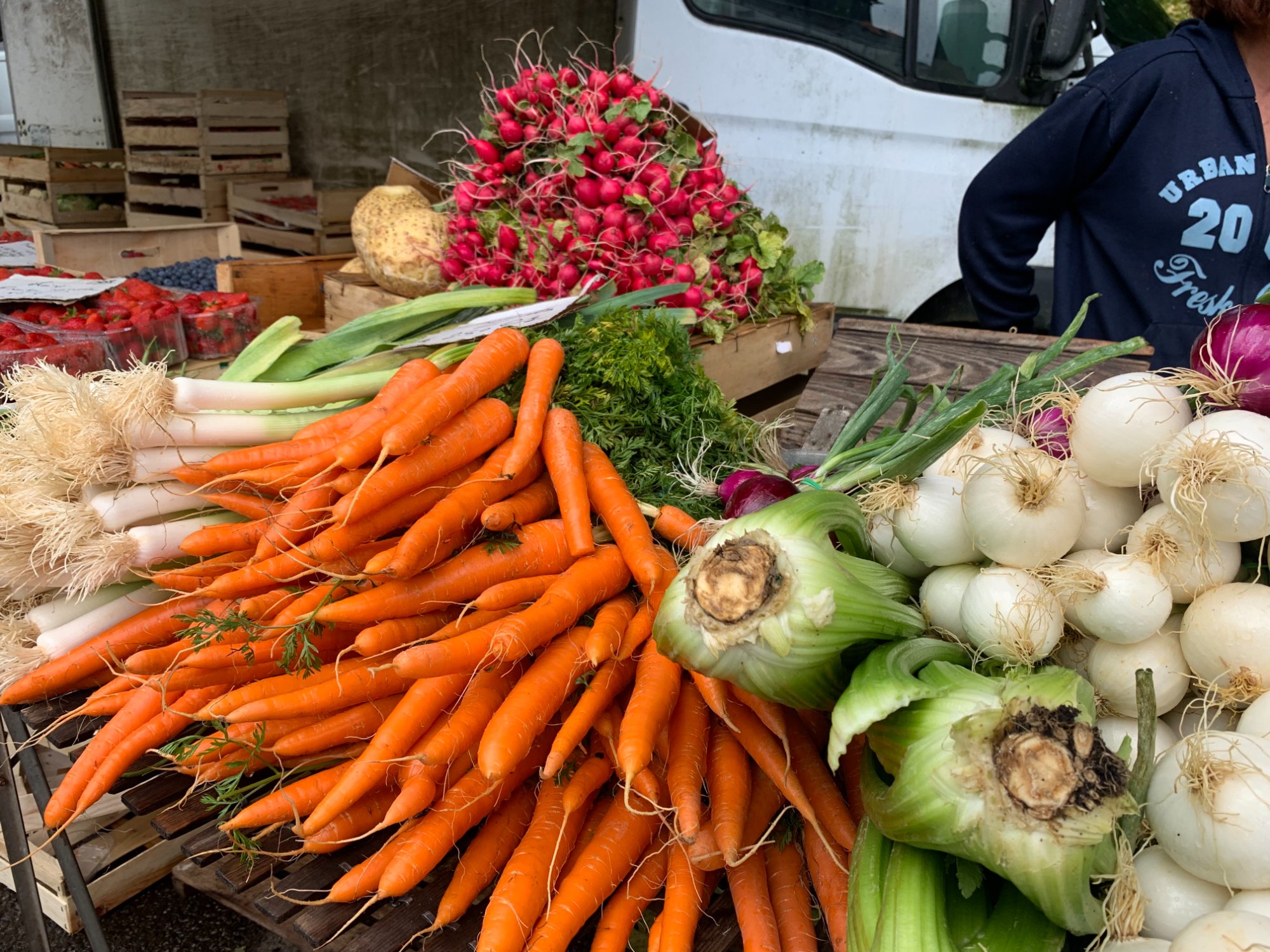 Fresh vegetables at Eauze Thursday market
