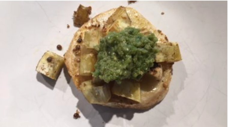 Celery Root with Green Olive Tapenade