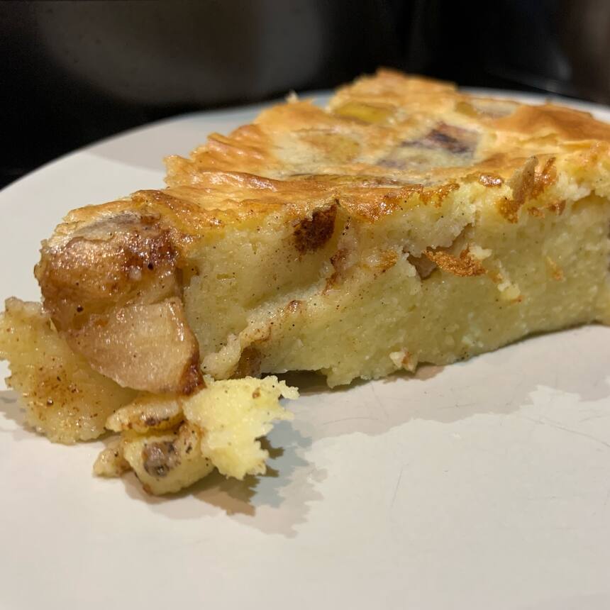 Experimenting with Clafoutis. One of my favorite deserts, made dairy and gluten