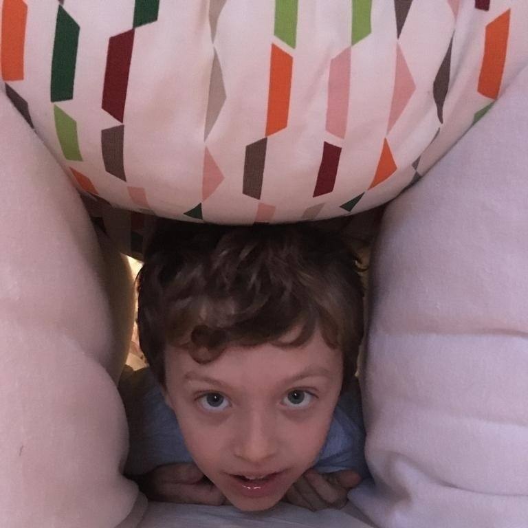 Building pillow forts on a quiet day in, as we rest up before a busy few days.