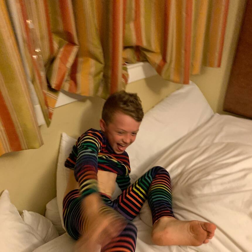 Hotel rooms with heaps of giant pillows are awesome.