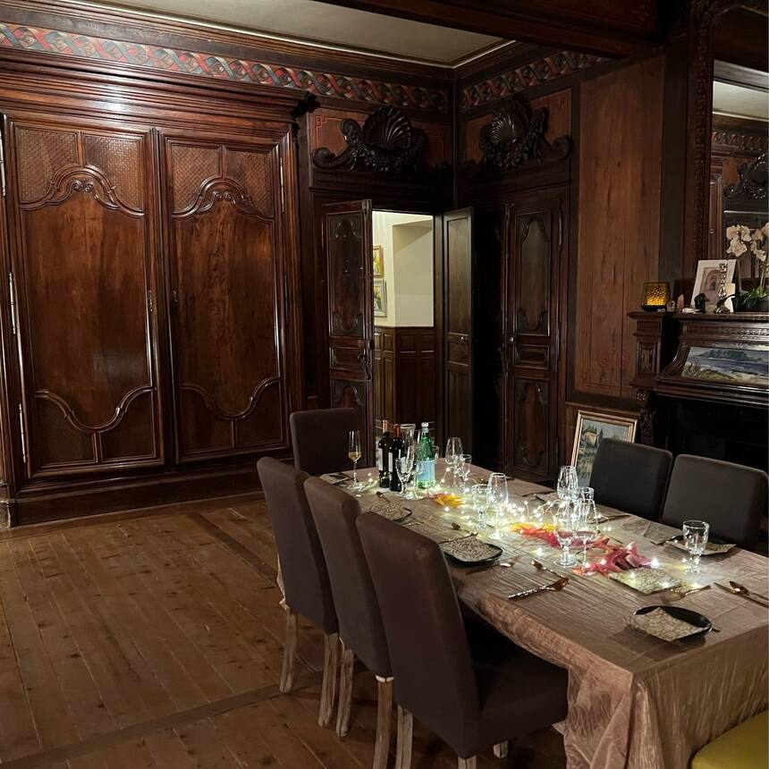 We had a lovely dinner party with our delightful neighbors last night. It was th