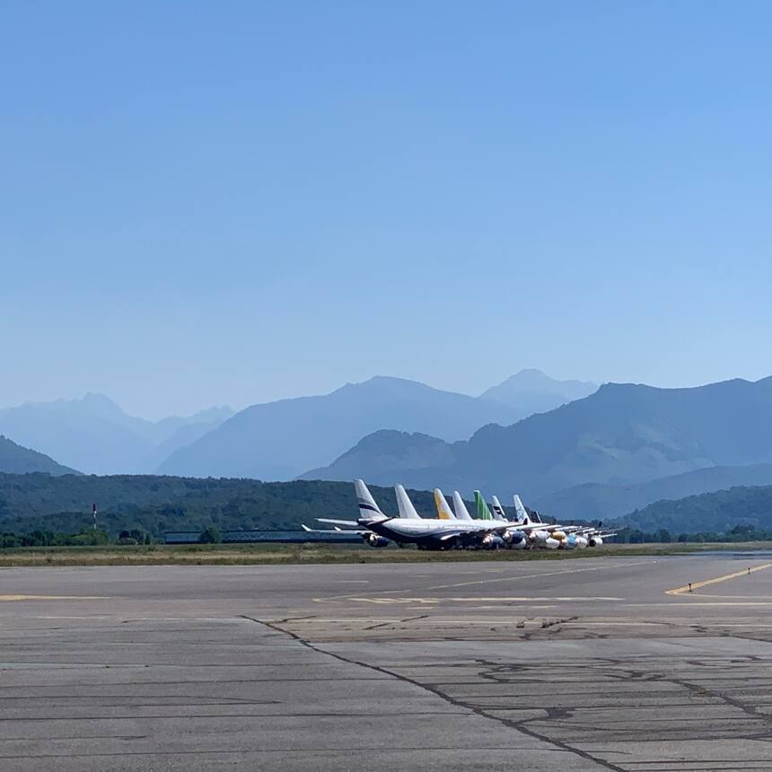 The view of the Pyrenees from Tarbes airport is really quite stunning.  Oh and t