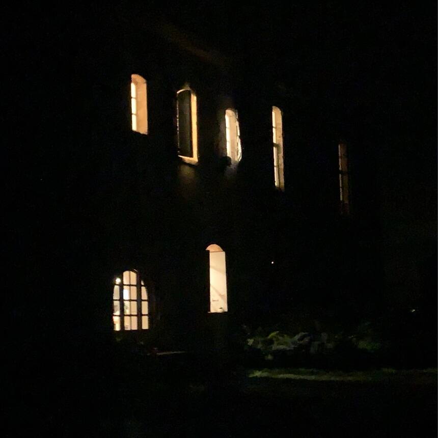 It’s getting dark earlier now. This is the lovely sight that greets me when I re