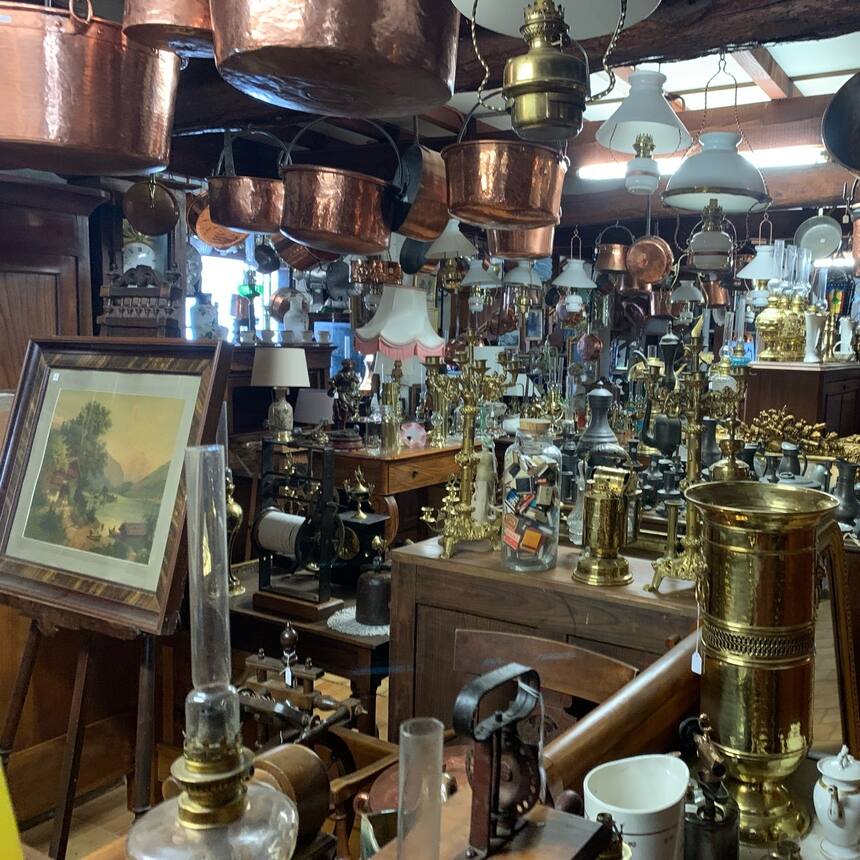 Another brocant - this one outside Fleurance.  Lively collections of copper and 