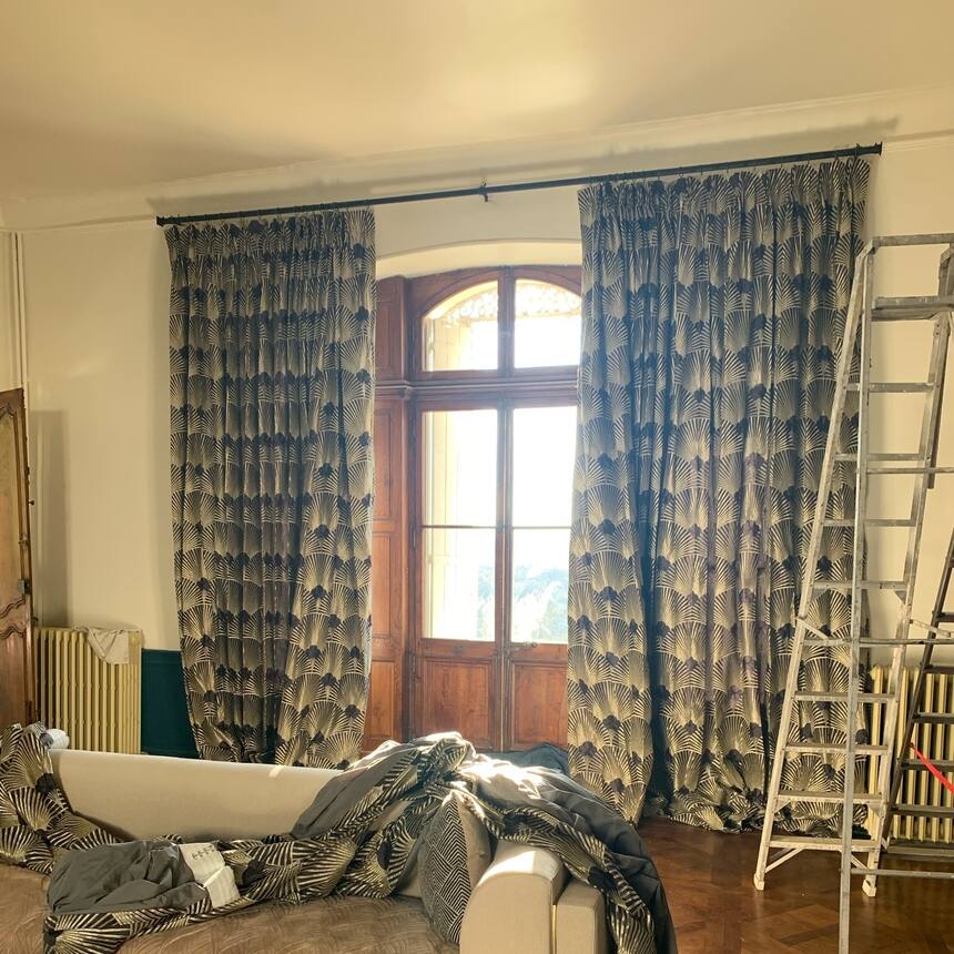 We finally got the new living room curtains up!!