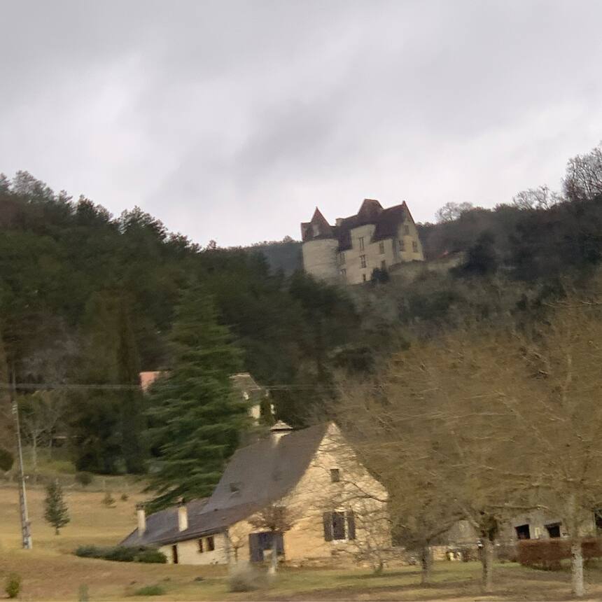 We went for a drive along the road between Montpazier and Cahors. Dodging rain c