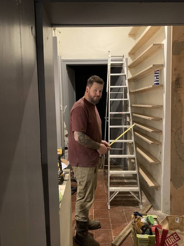 So proud of our new pantry shelves!