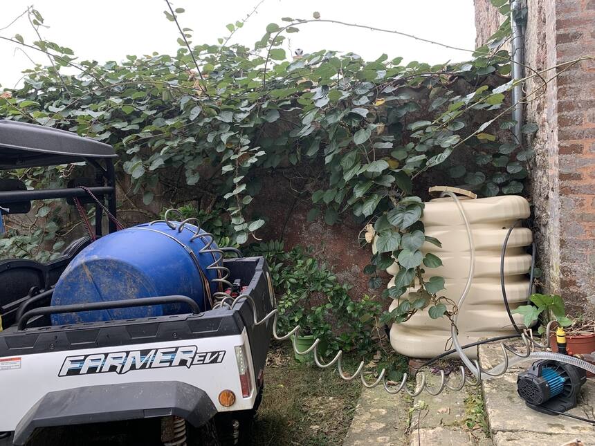 Watering the orchard