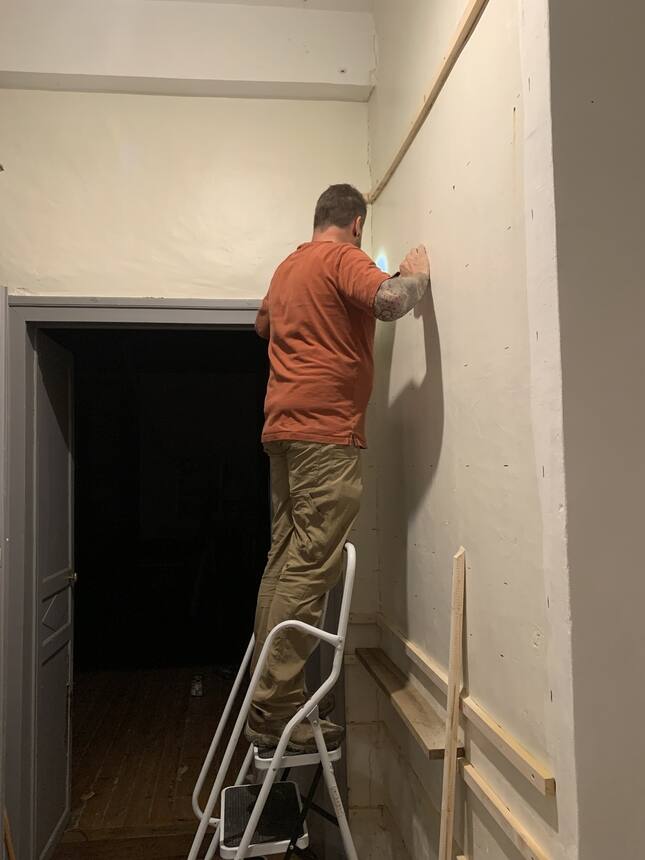 Putting up new pantry shelves! So needed!