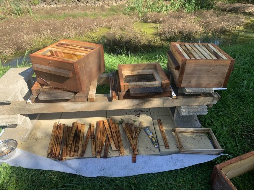 Preparing bee hives for winter guests
