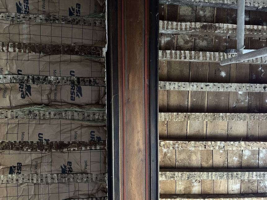 Dining room ceiling.
